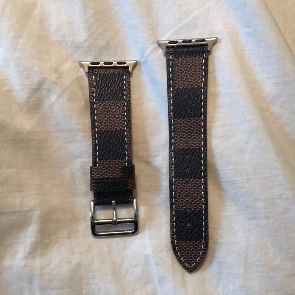 Silver LV Apple Watch band